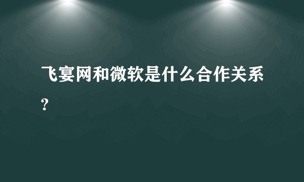 飞宴网和微软是什么合作关系?