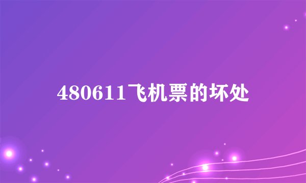 480611飞机票的坏处