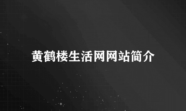 黄鹤楼生活网网站简介