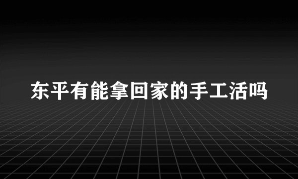 东平有能拿回家的手工活吗