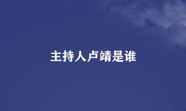 主持人卢靖是谁