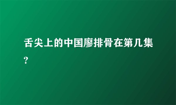 舌尖上的中国廖排骨在第几集?