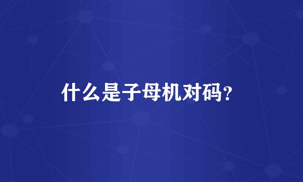 什么是子母机对码？