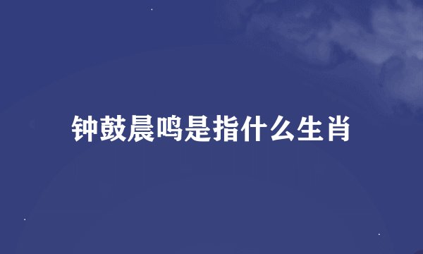 钟鼓晨鸣是指什么生肖
