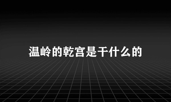 温岭的乾宫是干什么的
