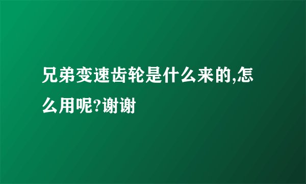 兄弟变速齿轮是什么来的,怎么用呢?谢谢
