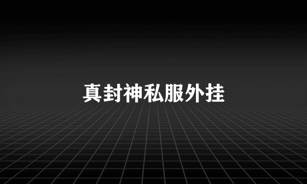 真封神私服外挂