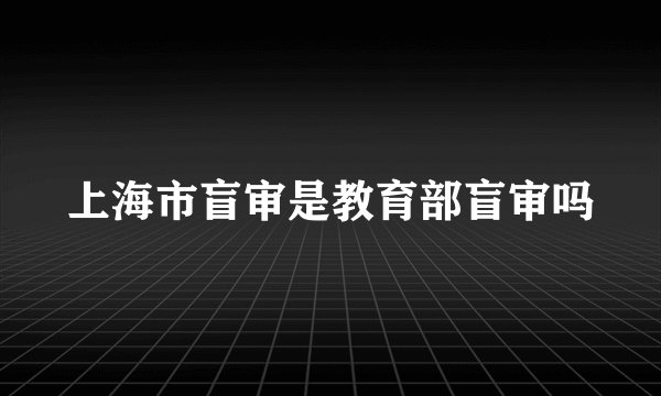 上海市盲审是教育部盲审吗