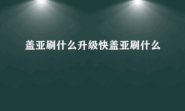 盖亚刷什么升级快盖亚刷什么