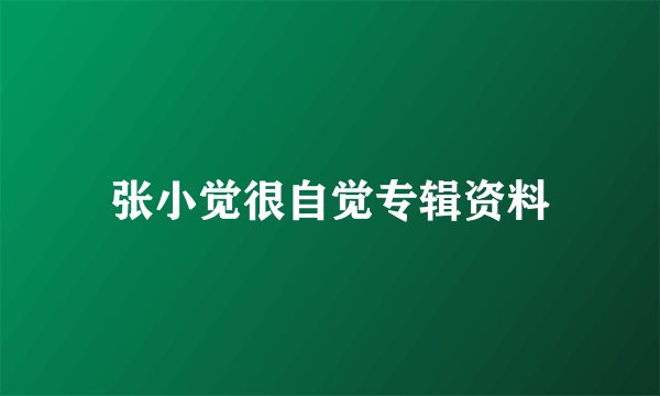 张小觉很自觉专辑资料