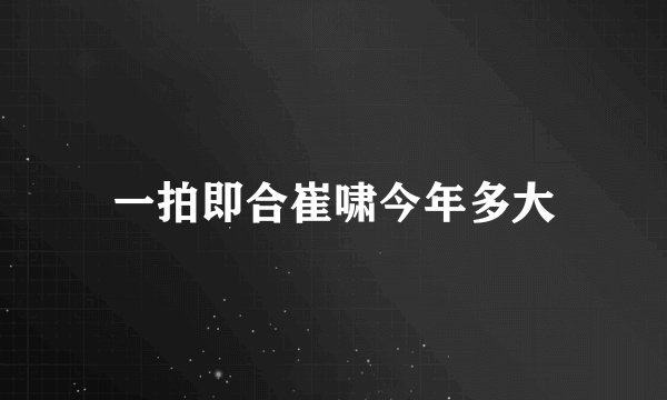 一拍即合崔啸今年多大