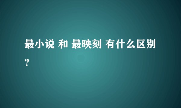 最小说 和 最映刻 有什么区别？