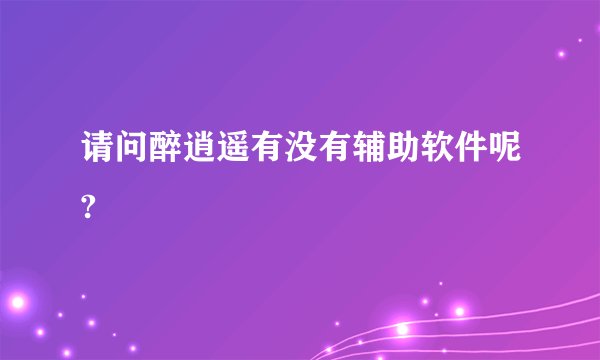 请问醉逍遥有没有辅助软件呢?