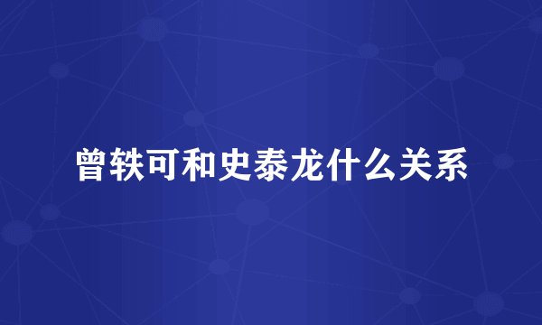 曾轶可和史泰龙什么关系