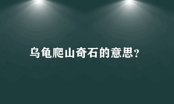 乌龟爬山奇石的意思?