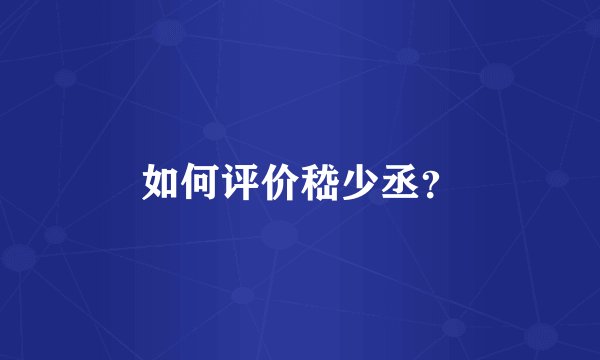 如何评价嵇少丞？