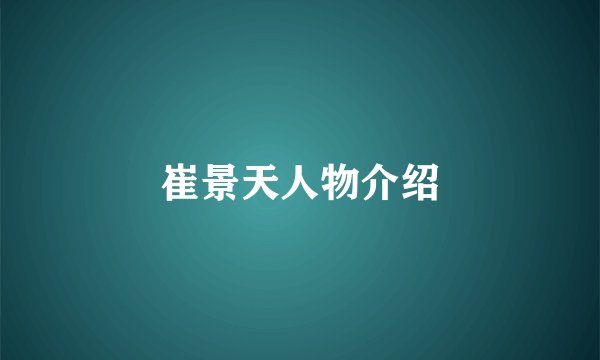 崔景天人物介绍