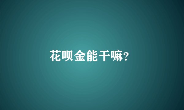 花呗金能干嘛?