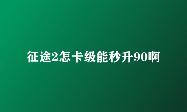 征途2怎卡级能秒升90啊