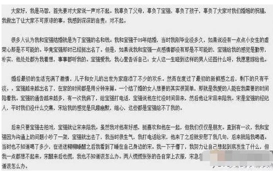 马蓉向王宝强道歉说了什么?
