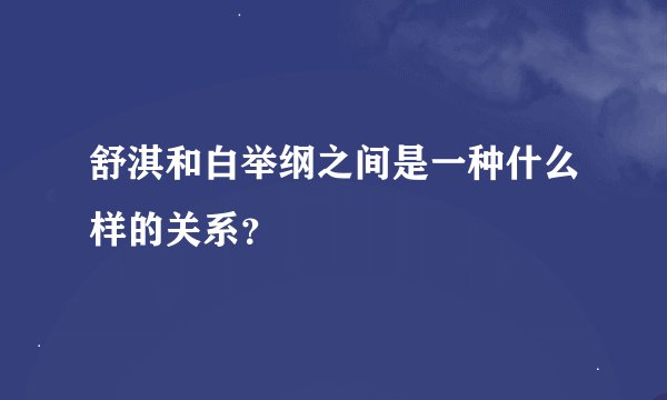 舒淇和白举纲之间是一种什么样的关系？
