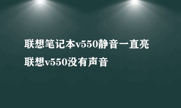 联想笔记本v550静音一直亮联想v550没有声音