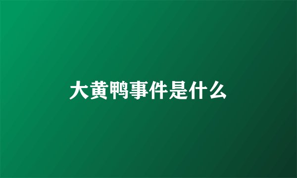 大黄鸭事件是什么
