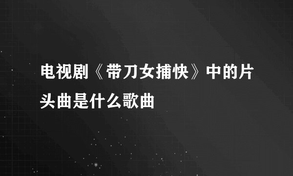 电视剧《带刀女捕快》中的片头曲是什么歌曲