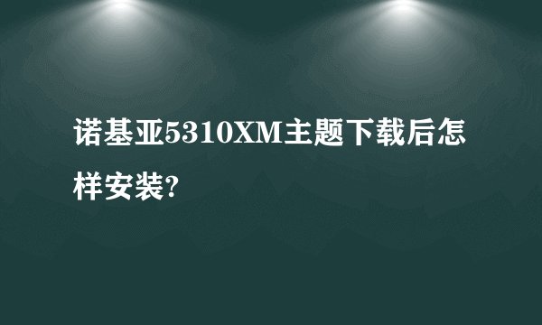 诺基亚5310XM主题下载后怎样安装?