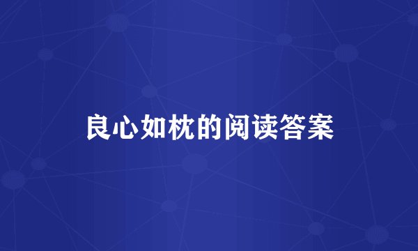 良心如枕的阅读答案