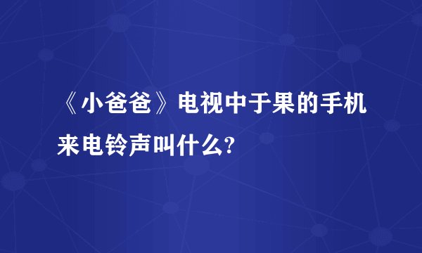 《小爸爸》电视中于果的手机来电铃声叫什么?