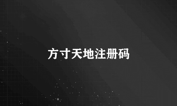方寸天地注册码