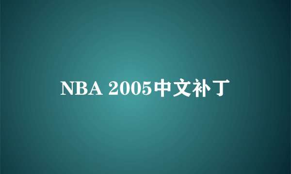 NBA 2005中文补丁