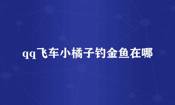 qq飞车小橘子钓金鱼在哪