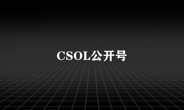 CSOL公开号