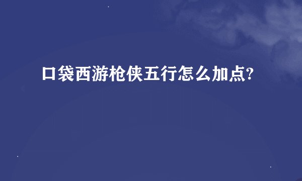 口袋西游枪侠五行怎么加点?