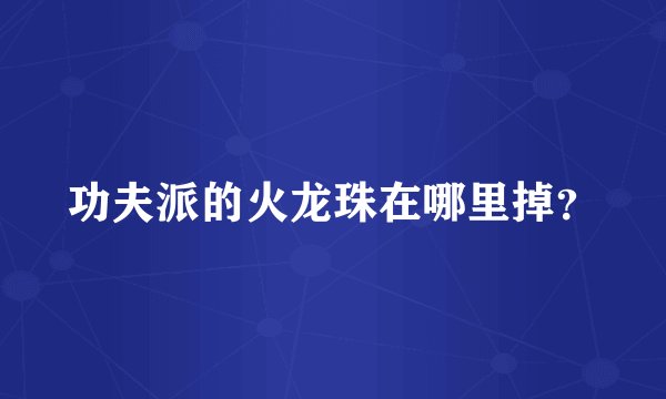 功夫派的火龙珠在哪里掉？