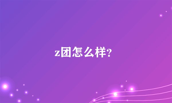 z团怎么样？