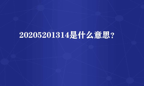 20205201314是什么意思?