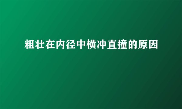 粗壮在内径中横冲直撞的原因