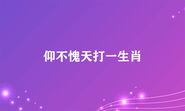 仰不愧天打一生肖