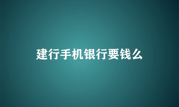 建行手机银行要钱么