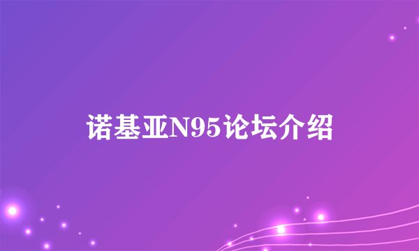 诺基亚N95论坛介绍