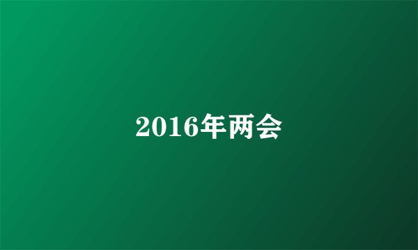 2016年两会