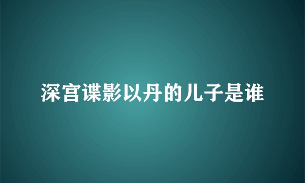 深宫谍影以丹的儿子是谁