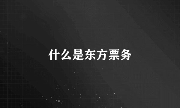 什么是东方票务
