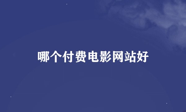 哪个付费电影网站好