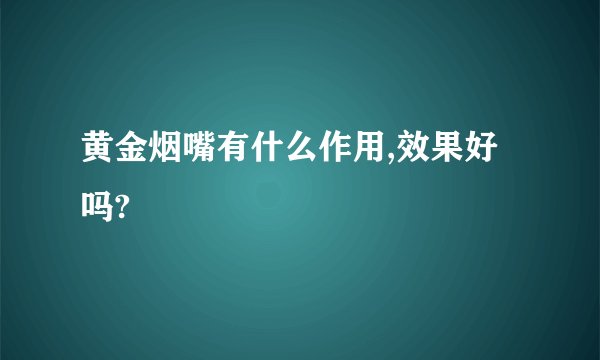 黄金烟嘴有什么作用,效果好吗?