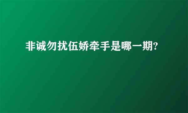 非诚勿扰伍娇牵手是哪一期?