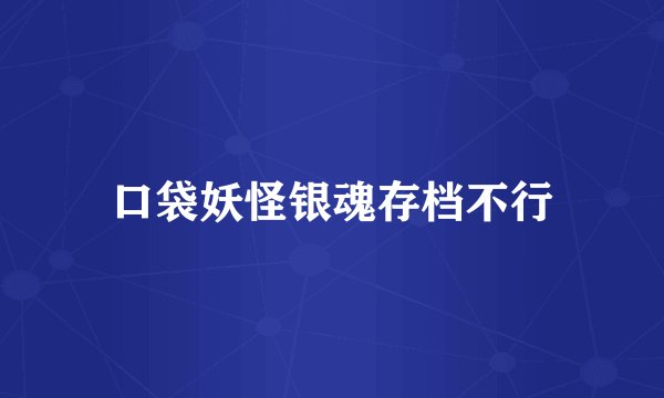 口袋妖怪银魂存档不行